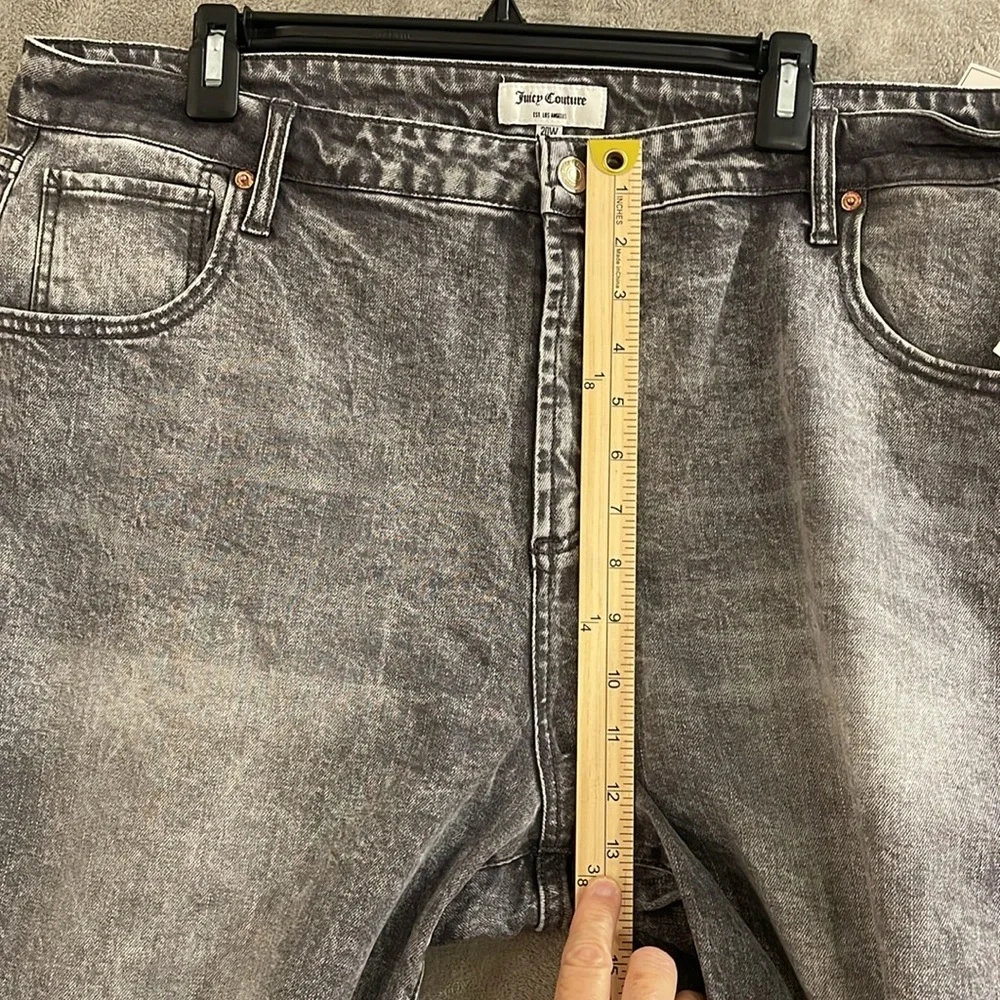 NWT Juicy Couture Venice Straight‎ Leg Jeans Grey Marble Women’s Sz 20W 5 pocket